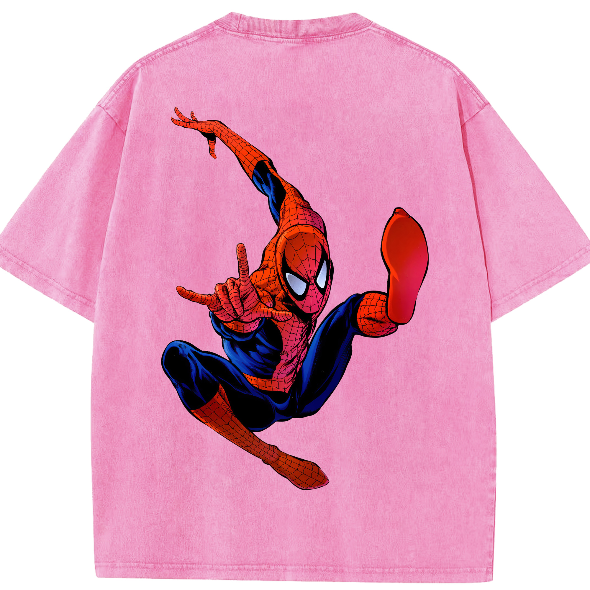 （画像用） Spider Man スパイダーマン 綿100% ヴィンテージ風 半袖Tシャツ（背面プリント）